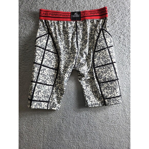 Mizuno Shorts Mens L Gray Digital Camo Baseball Padded Sliding Compression - Picture 5 of 8